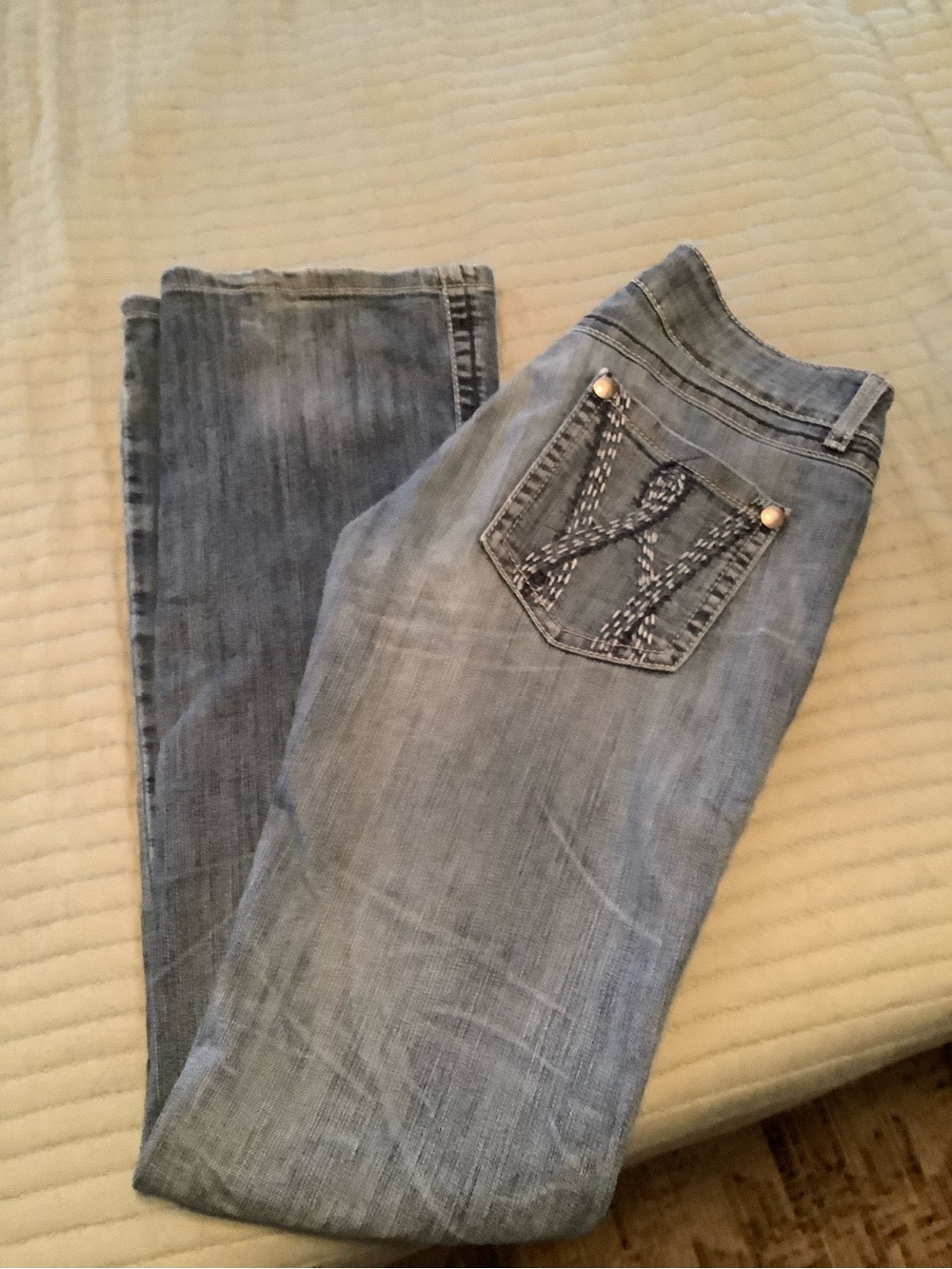 Wrangler Women's Light Blue Boot Cut Jeans with Embroidered Pocket